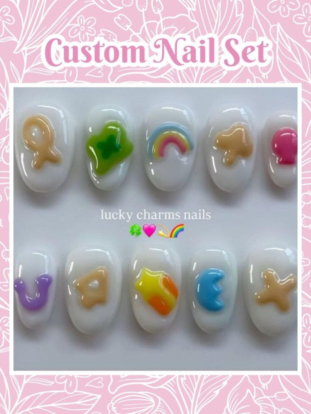Lucky Cereal Custom Reusable Press-On Nails (Made to Order)